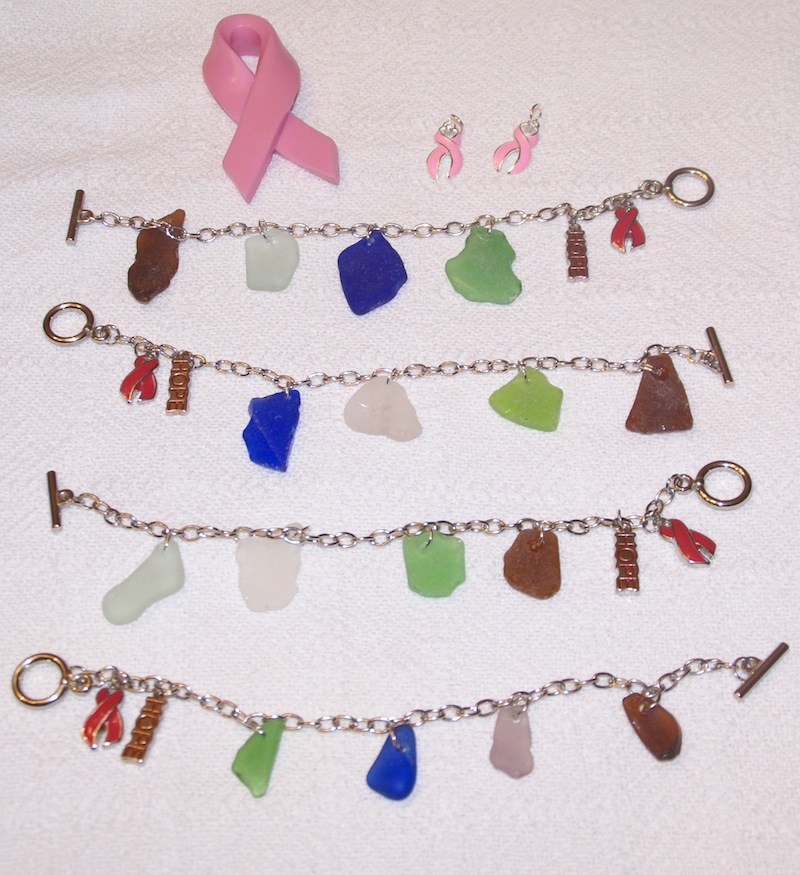 Sea Glass Bracelets and Ribbons