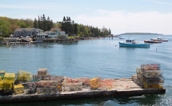 Boothbay Harbor with Lobster Traps